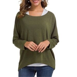 𝅺UGET Women's Oversized Baggy Tops Loose Fitting Pullover Casual Blouse Size L